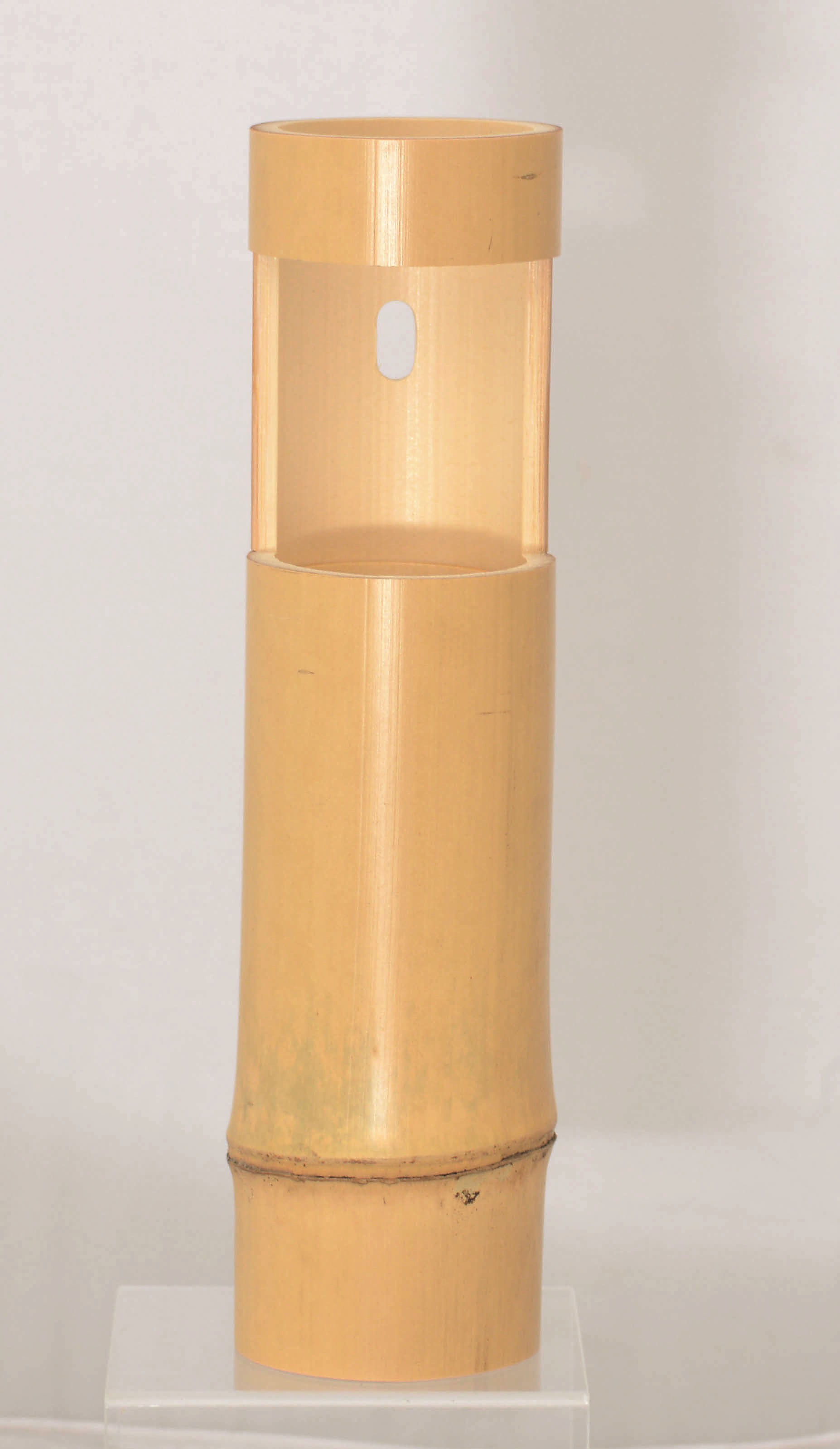 白竹一重切花入　掛・置　松本東公斎